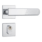 Fechadura Stam 803/21 Externa Roseta Quadrada Inox Cromada
