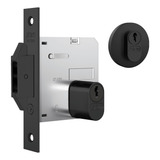 Fechadura Trava Correr/bater 1006 Roseta Redonda Preta Stam