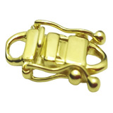 Fecho Gaveta Banhado A Ouro 18k Com 2 Trava Lateral Pressão.