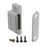 Fecho Magnetico Imã P/portas,cinza Kit 4 Pçs + Paraf.