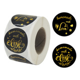 Feito À Mão Com Adesivos De Amor, Carimbo Bronzeador 1,5 Pu