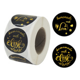 Feito À Mão Com Adesivos De Amor, Carimbo Bronzeador 1,5 Pu