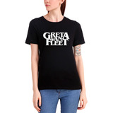 Feminina Camiseta Show Greta Van Fleet Banda Hard Rock Logo