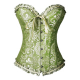 Feminino Lace Up Boned Plus Size Sexy Overbust Corset