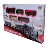 Ferrorama Trem A Pilhas Máquina Locomotiva Pista Som E Luz