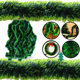 Festão Dois Verdes 10 Metros Decoração De Natal 9 Cm Fino