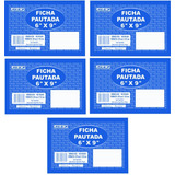 Ficha Pautada 6x9 São Domingos C/100 Kit Com 5 Pct.