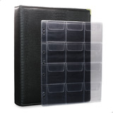 Fichário 10 Folhas P/ 120 Moedas 32x24 Ziper Fosco Gg