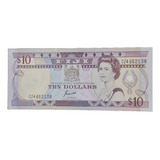 Fiji Cédula 10 Dolares 1989 Fe Rainha P92 Elizabeth Dollars