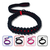 Filan Guia Unificada Enforcador Artesanal Paracord Coleira Cor Preto