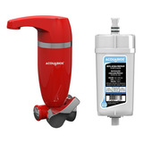 Filtro De Água Parede Purificador Premium 1/4 Volta+ 1 Refil Cor Vermelho