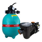 Filtro De Piscina Dfr-19 E Moto Bomba Pf-17 De 3/4 Cv Dancor