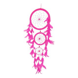 Filtro Dos Sonhos Apanhador 60 Cm Decoração Rosa Claro