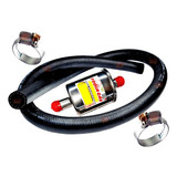 Filtro Gás 12mm Metal 1m Mangueira Gnv 2 Abraçadeiras Aço