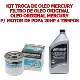 Filtro + Oleo Motor Popa Mercury 20hp 4 Tempos Sae 25w-40