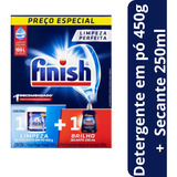 Finish Kit 2 En 1 Detergente Em Pó Para Máquina De Lavar Louças 450g E Secante 250 Ml