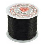 Fio De Silicone Preto Pulseiras Artesanato Resitente 50m