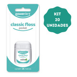 Fio Dental 25m Kit 20 Unidades Encerado Sabor Menta De Bolso