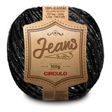 Fio Jeans 100g 132m Círculo - Artesanato Amigurumi Crochê Cor 8738 - Preto