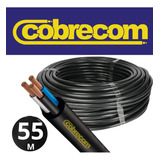 Fio Pp Cabo Flexível 3 Vias (3x1,50mm) Rolo Com 55 Metros Cor Da Cobertura Preto