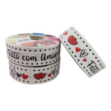 Fita 50 Metros Cor Feito Com Amor Branca