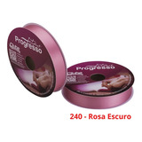 Fita Cetim Nº5 22 Mm Rolo Com 50 Metros Progresso Cor 240 - Rosa Escuro