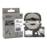 Fita Compat Rotulador Epson Branca 18mm Lw-400 600 Bk Lc5wbn