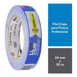 Fita Crepe 3m Profissional Azul 24