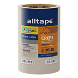 Fita Crepe 48mmx50m Alltape Kit Com 3 Unidades