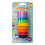 Fita Crepe Adesiva Colorida Fina 12mm X 10m 9 Unidades
