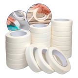 Fita Crepe Branca 18mm X 50m Fina Pintura - Kit 6 Unidades