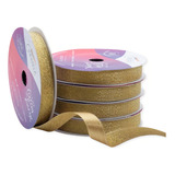 Fita De Cetim Lurex Silver Brilho 10mm Rolo 10 Metros Laços Cor 55 Dourado - Gold