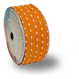 Fita Decorada Pompom Laços Sinimbu 1937 38mm 10 Metros Cor Laranja