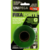 Fita Dupla Face Fixa Ultra Forte Unipega 24mm X 2m Cor Verde-escuro Liso