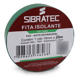 Fita Isolante 19mm X 20 Metros Verde