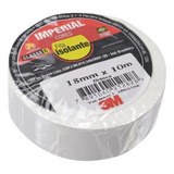 Fita Isolante Imperial Branca 18x10m 3m C/ 10 Unidades