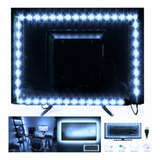 Fita Led 5050 Usb Branco Frio 3 Metros Fundo Para Tv E Pc 