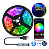 Fita Led Colorida Rgb 16 Cores Sensor De Som 5050 Adesiva 5m Tensão De Operação 5v 110v/220v