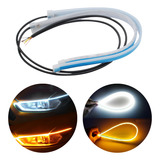 Fita Led Drl Luz Automotiva Branca E Amarela Seta Farol 60cm