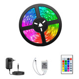 Fita Led Rgb 5050 Rolo 5m 16 Cores Ip65 + Fonte + Controle