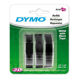 Fita Vinilica Rotulador Manual Dymo 9mm X 3m Preta C/ 3un