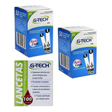 Fitas/tiras Reagentes G-tech Lite 100 Unidades +100 Lancetas