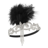 Flapper Bandana Pena Headpiece Cabeça Corrente Hairband