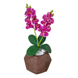 Flor Buque Artificial + Vaso De Decoracao De Mesa