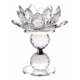 Flor Castiçal Cristal Enfeite Vidro Decoração Porta Vela