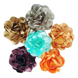 Flor De Cetim Grande Aplique Para Roupas Cabelos Decoração