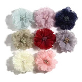 Flores De Organza Aplique Roupas Artesanto Decoração 10 Und