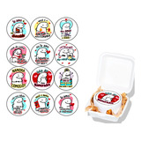 Flork Kit 12 Papel De Arroz Bento Cake 9,5 Cm Namorados Amor