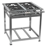 Fogão 4 Bocas Inox Alta Pressão 30x30 Perfil 7 Cristal Aço