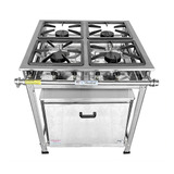 Fogão 4 Bocas Inox Alta Pressão Perfil 5 Forno 92 Litros